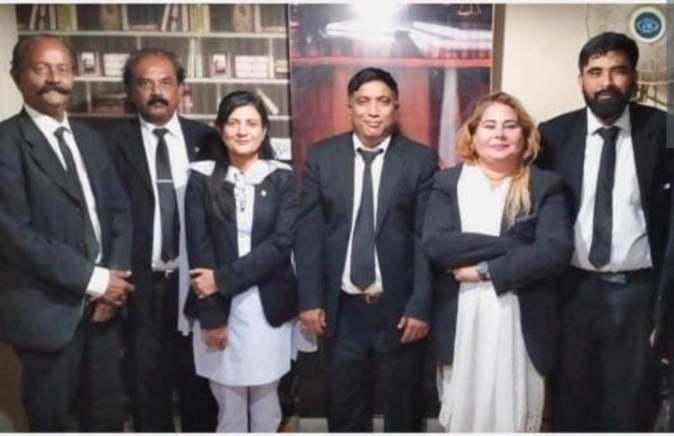 Legal team in office setting