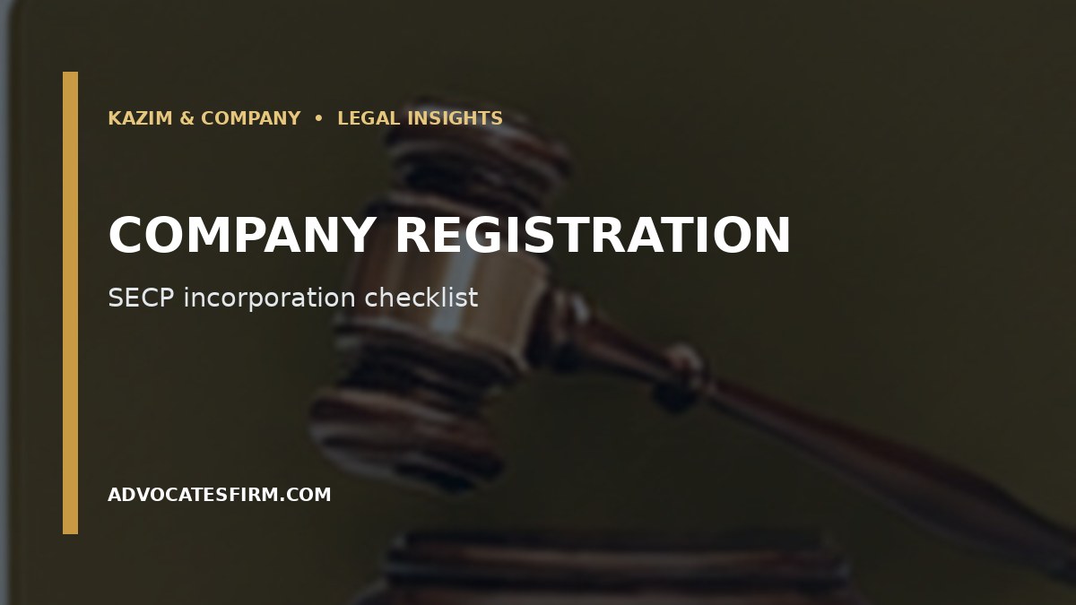 Company incorporation documents and business registration concept for SECP Pakistan