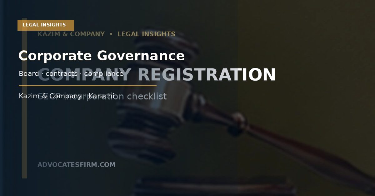 Corporate governance and company documents for a Karachi corporate law guide