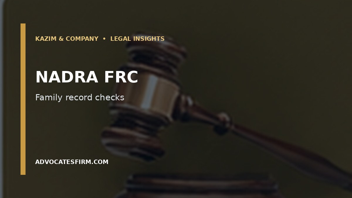 Family registration certificate and identity records concept for NADRA FRC Pakistan