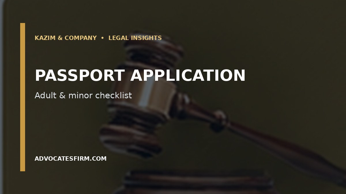 Pakistani passport application documents and identity card concept in Karachi
