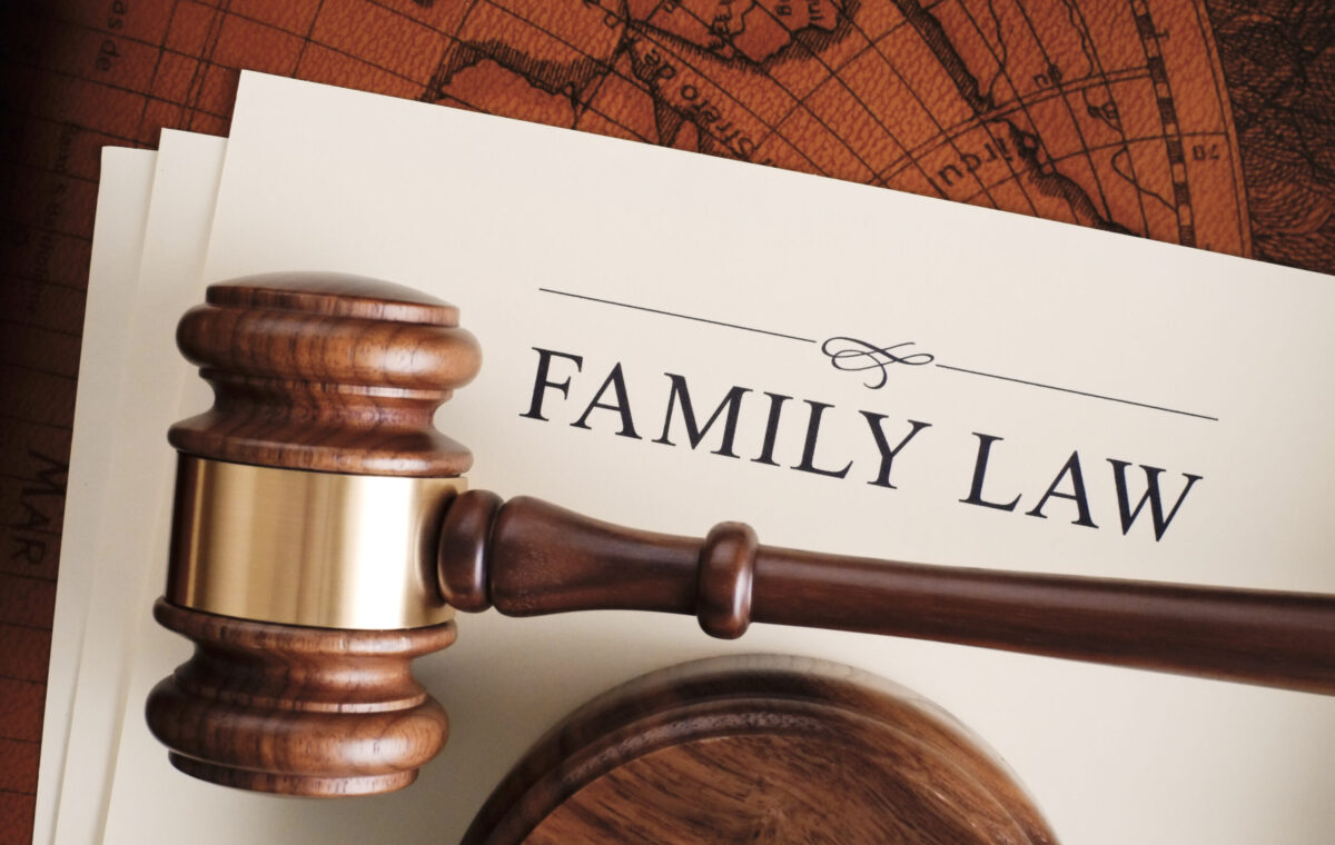 Family law document and gavel